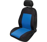 START Funda de Asiento Delantero de Coche Individual, elástico, Negro y Azul, Protector de Asiento de poliéster Universal