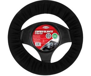 Start Funda Elástica para Volante De Coche De 37 A 39 Cm De Diámetro, Negra, Universal, Poliéster TPR, No Tóxica, Probada En Máquina
