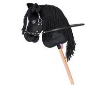 Start Hobby Horse - Caballo de peluche con palo de madera - Caballo realista con melena larga para peinar - Caballo suave para niños (Benny (negro), A3)