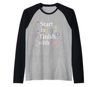 Start In Joy Finish with Joy Lema Positivo - Camiseta Manga Raglan