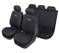 START Juego Completo de Fundas de Asiento GT Turbo Universal con 5 reposacabezas Negro-Azules