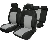 Start Juego Completo de Fundas para Asientos de Coche Saturn, airbag Universal, reposacabezas, poliéster, protección cómoda, Negro y Gris