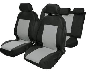 Start Juego Completo de Fundas para Asientos de Coche Saturn, airbag Universal, reposacabezas, poliéster, protección cómoda, Negro y Gris