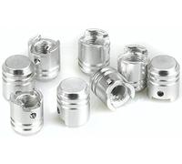 Start Juego de 4 Tapas de válvula de Anillo universales con Anillo Plateado