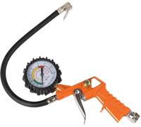 Start Manómetro con pistola infladora de neumáticos, presión máxima de 16 bar/220 psi, manguera de 33 cm y conexión rápida universal