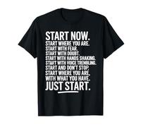 Start Now Business Fitness Motivación Decir Empieza Ahora Camiseta