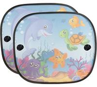 Start Par de Cortinas Laterales para Coches con prácticas y cómodas ventosas para pulpos, Tortugas y Delfines