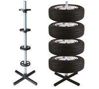 Start Soporte Vertical para neumáticos de Coche con 4 espaciadores incluidos - Estructura Estable y Duradera Que Ahorra Espacio para un Almacenamiento ordenado de los neumáticos