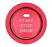 Start Stop Button Cover | 2pcs Aluminum Alloy Trim Guards from Scratches/Particles | Non - Destructive Installation for Car Interior Decoration (Roja)