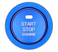 Start Stop Button Cover | 2pcs Aluminum Alloy Trim Guards from Scratches/Particles | Non - Destructive Installation for Car Interior Decoration (Azul)