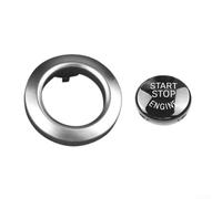 Start Stop Motor Switch Marco Cubierta de Aleación de Aluminio para BMW E90 E91 E92 E60, elegante accesorio interior para mejorar el panel de grifos, fácil montaje con seguridad (plateado + negro)
