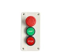 Start Stop NC Emergency NO Red Green Control Circuit 600V 10A Off-ON-Off Flat Push Button Switch(Start Stop)