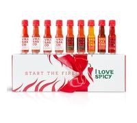 Start the Fire Caja Regalo Salsas Picantes Fermentadas, 9 x 20 ml | De Suave a Extremo, Set de Cata de Chile, Artesanal, Sin Aditivos, Regalo Gourmet para Amantes del Picante