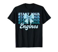 Start Your Engines Amantes de los coches de carreras de arco a cuadros vintage Camiseta