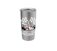 Start Your Engines - Coche de carreras con bandera a cuadros vintage Vaso térmico de acero inoxidable de doble pared