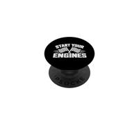 Start Your Engines Vintage Check Flag Race Car Costume PopSockets PopGrip Adhesivo