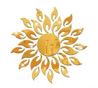 Startbuymore Adhesivo de pared acrílico espejo con temática de girasol para proyectos de diseño de interiores que buscan textura reflectante e integración de formas orgánicas (dorado)
