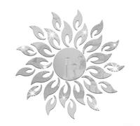 Startbuymore Adhesivo de pared acrílico espejo con temática de girasol para proyectos de diseño de interiores que buscan textura reflectante e integración de formas orgánicas (plata)