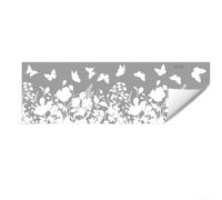 Startbuymore Adhesivo estático de la ventana de la mariposa floral blanca moderna para puertas de cristal y decoración del hogar Etiqueta engomada extraíble del PVC (A)