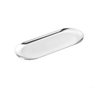 Startbuymore Bandeja ovalada funcional de acero inoxidable para encimera de baño, fregadero de cocina o cómoda para mantener los elementos esenciales al alcance de la mano (23 cm)