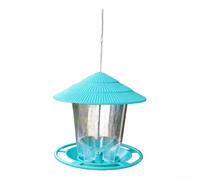 Startbuymore Bird Feeder House Round Hanging Type Plastic Body Crumb Tray And Transparent Viewing For Garden Balcony or Terrace Setup (Verde)