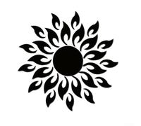 Startbuymore Calcomanía de pared acrílica con espejo con temática de girasol para proyectos de diseño de interiores que buscan textura reflectante e integración de formas orgánicas (negro)
