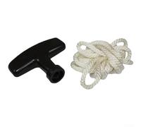 Startbuymore Cuerda de arranque de repuesto para cortacésped de gas, montaje de cable de tracción, funciona con diseños comunes de carcasa de arranque de retroceso (mango + cuerda de 5 mm)