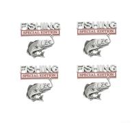 Startbuymore Emblema de pesca de metal de grado automotriz con cromo pulido para camiones, remolques y vehículos Tional (4 piezas)