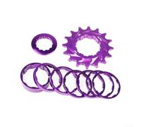 Startbuymore Freewheel 16T - Kit de conversión de buje trasero para bujes de casete de 7 a 12 velocidades, aleación de aluminio 7075 ligera con 7 espaciadores y anillo de bloqueo, color negro y morado