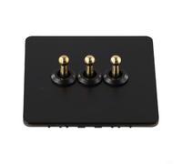 Startbuymore Interruptor de pared de acero inoxidable con mecanismo de varilla de latón compatible con circuitos incandescentes de ahorro de energía y lámpara LED (3 bandas)