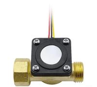 Startbuymore Interruptor de sensor de flujo de agua con cuerpo de latón y tecnología de efecto Hall, mide rango de flujo de 1-30 lmin, soporta presión de 1,75 MPa, adecuado para electrodomésticos
