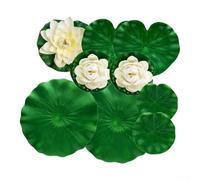 Startbuymore Juego de decoración flotante realista para estanque de loto, 9 piezas, para jardín, patio y terraza