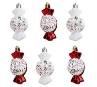 Startbuymore Juego de seis adornos de plástico para árbol de Navidad y decoración navideña, diseñados para un uso duradero y fácil de colgar