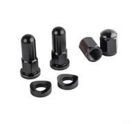 Startbuymore Juego de tuercas de bloqueo y espaciador de válvula de neumático de motocicleta diseñado para uso todoterreno con construcción de metal robusta (negro)