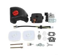 Startbuymore Kit de ajuste con carburador, tapa de filtro de aire, cabezal de chispa, kit de línea de combustible para recortadoras, piezas de repuesto para modelos ZAMA RB K93 y A021001690