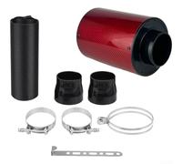 Startbuymore Kit de filtro de admisión de aire, kit de admisión de aire de fibra de carbono compatible con vehículos con filtro de aire lavable de doble entrada de alto flujo para una mejor respuesta