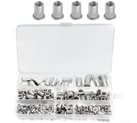 Startbuymore Kit de tuercas de remache de acero inoxidable 304 con diseño ranurado de cabeza plana para insertos roscados M3 M5 M6 M8 M10 y juego de herramientas (E)