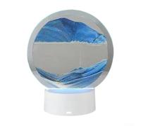 Startbuymore Lámpara de escritorio de reloj de arena con movimiento dinámico de arena e iluminación cálida para sala de estar, oficina o dormitorio (azul)