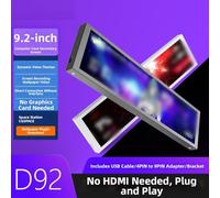 Startbuymore Mirabox D92 - Pantalla secundaria para PC de 9.2 pulgadas, monitor de temperatura de CPU en tiempo real, pantalla de datos de rendimiento, chasis delgado de aleación en blanco o negro