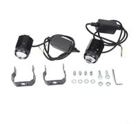 Startbuymore Motocicleta de aleación de aluminio de 60 W para mini kit de relé de luz de conducción, haz de doble color 6000 K blanco 3000 K ámbar, IP65 impermeable, para clic 125, 2 unidades