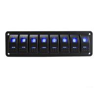 Startbuymore Panel de interruptor basculante LED azul integrado para sistemas de 12 V 24 V utilizados en plataformas marinas RV y todoterreno con diseño de conexión segura (ocho)