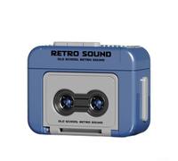 Startbuymore Para mini grabadora de cinta llavero para apreciación de diseño retro con elementos visuales de casete y estructura ABS (azul)