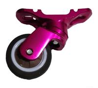 Startbuymore Rueda giratoria omnidireccional silenciosa de 32 mm para bicicletas plegables BROMPTON con soporte de guardabarros A C T P Line Aluminio (rojo rosa)