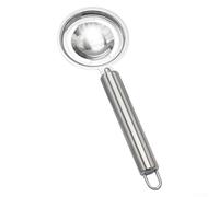Startbuymore Separador de claras de huevo hecho de acero inoxidable 400 con mango largo ergonómico y gancho de acero inoxidable para colgar en la cocina