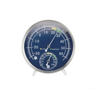 Startbuymore Termómetro e higrómetro mecánicos de la función dual del acero inoxidable para la supervisión del ambiente interior 30 a 60 Celsius 0 a 100 RH