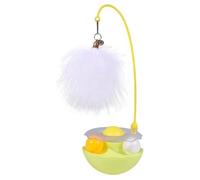 Startbuymore Vaso de doble función para gatos con hierba gatera y campana para una diversión sin fin (amarillo)