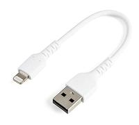 StarTech.com Cable Resistente USB-A a Lightning de 15 cm Blanco - Cable de Sincronización y Carga USB Tipo A a Lightning con