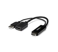 StarTech Adaptador Activo HDMI 1.4 a DP 1.2 - 4K 30Hz - Alimentado por USB | Retrocompatible con Full HD 1920x1200, Conecta un segundo monitor a tu portátil