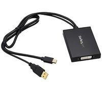 StarTech Adaptador Activo Mini DP a DVI de Doble Enlace, Negro (MDP2DVID2) | Adaptador activo mDP a DVI de doble enlace, Alimentado por USB, Conectividad Dual Link, Compatible con pantallas DVI-D