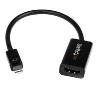 StarTech Adaptador Activo Mini DP a HDMI 4K 30Hz, 1080p, Negro (MDP2HD4KS) | Conversor de video mDP 1.2 a HDMI con audio, Compatible con Thunderbolt 1/2 y MacBook Pro, HDCP 1.4 y DPCP, Audio 7.1
